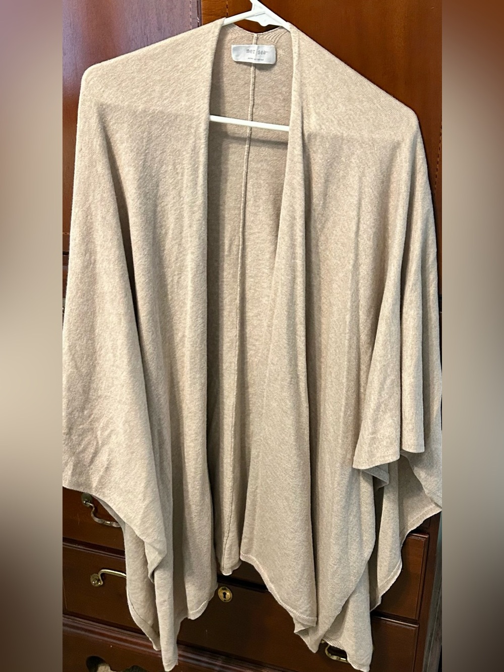Open-Front Women's Cape in Light Beige